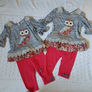 Shirt & legging sets for twin girls (1)